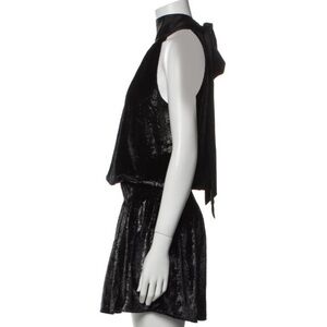 Ramy Brook Black Halter Dress with Cinched Waist
